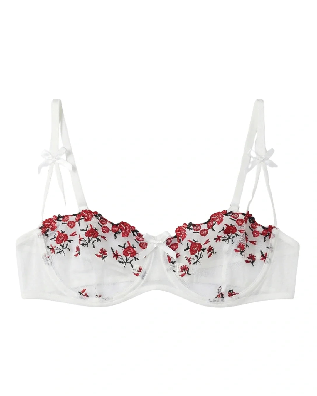 Non Padded Bra Set - Blush Veil - White