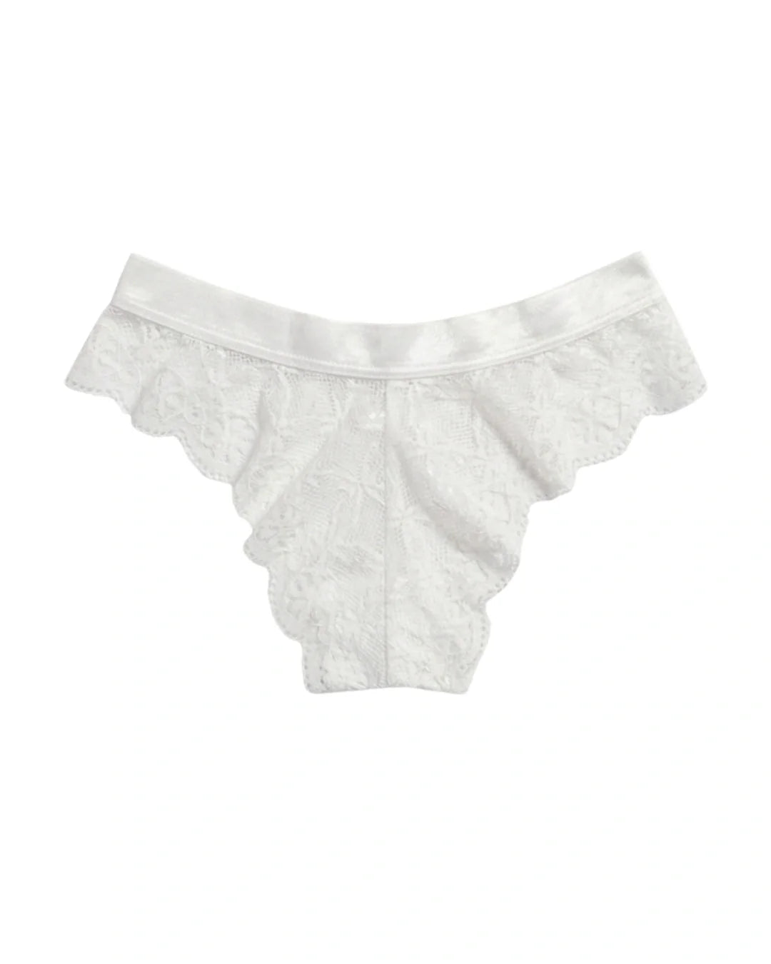 Thong Panty - Bow Lace - White