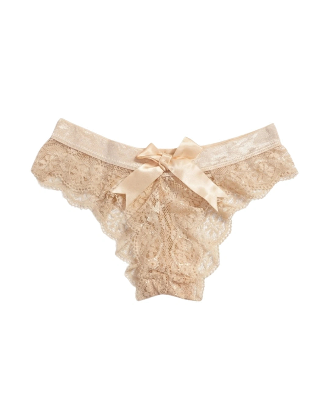 Thong Panty - Bow Lace - Skin