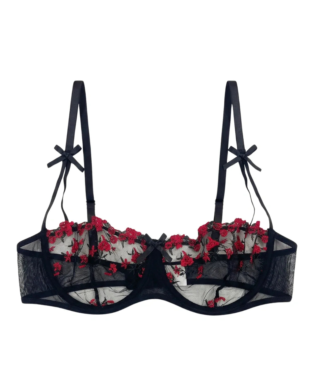 Non Padded Bra Set - Blush Veil - Black