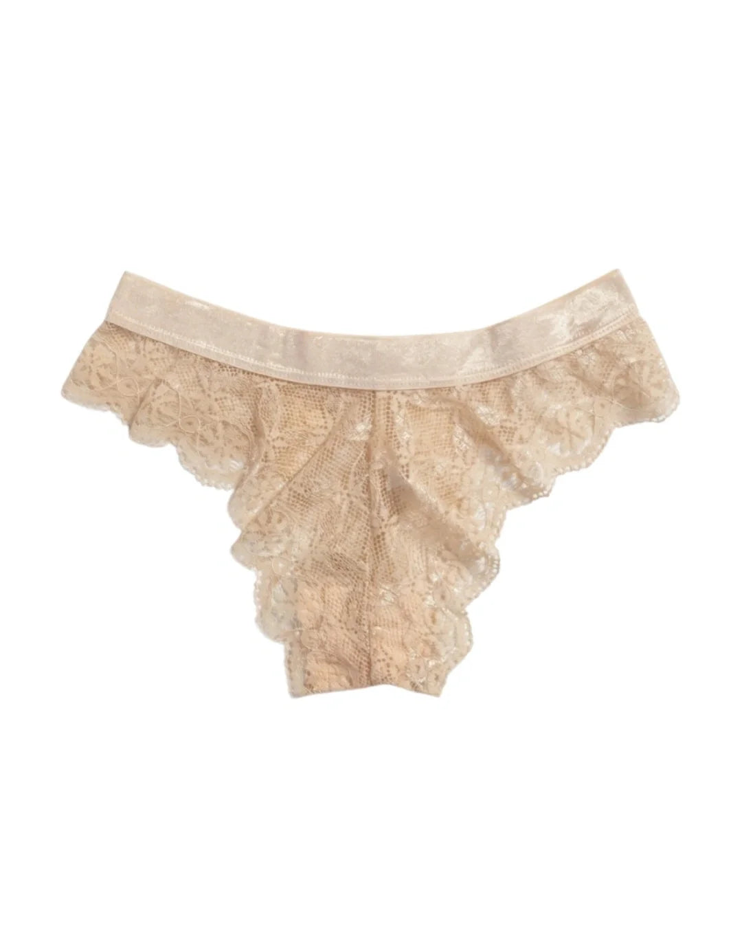 Thong Panty - Bow Lace - Skin