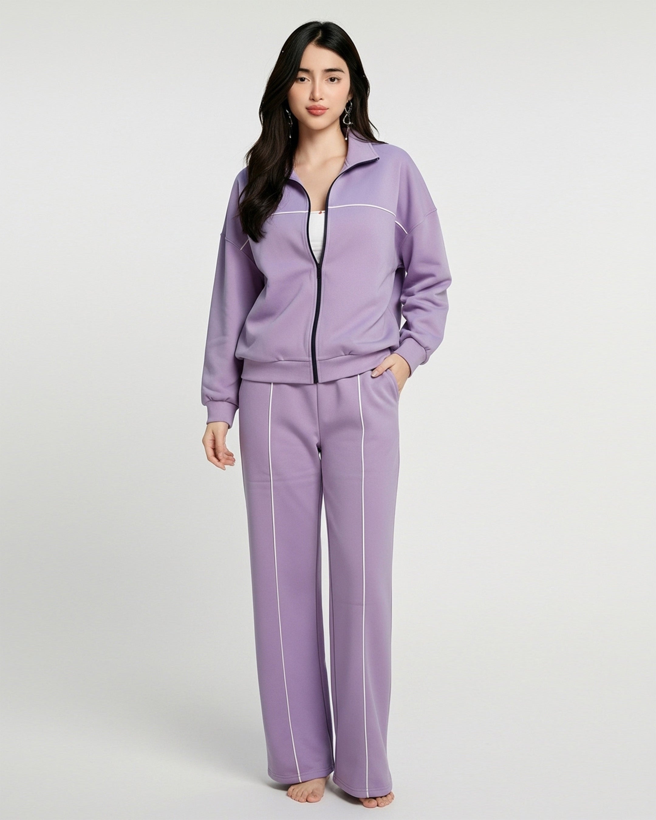 Fleece Tracksuit – Daily Move - Purple