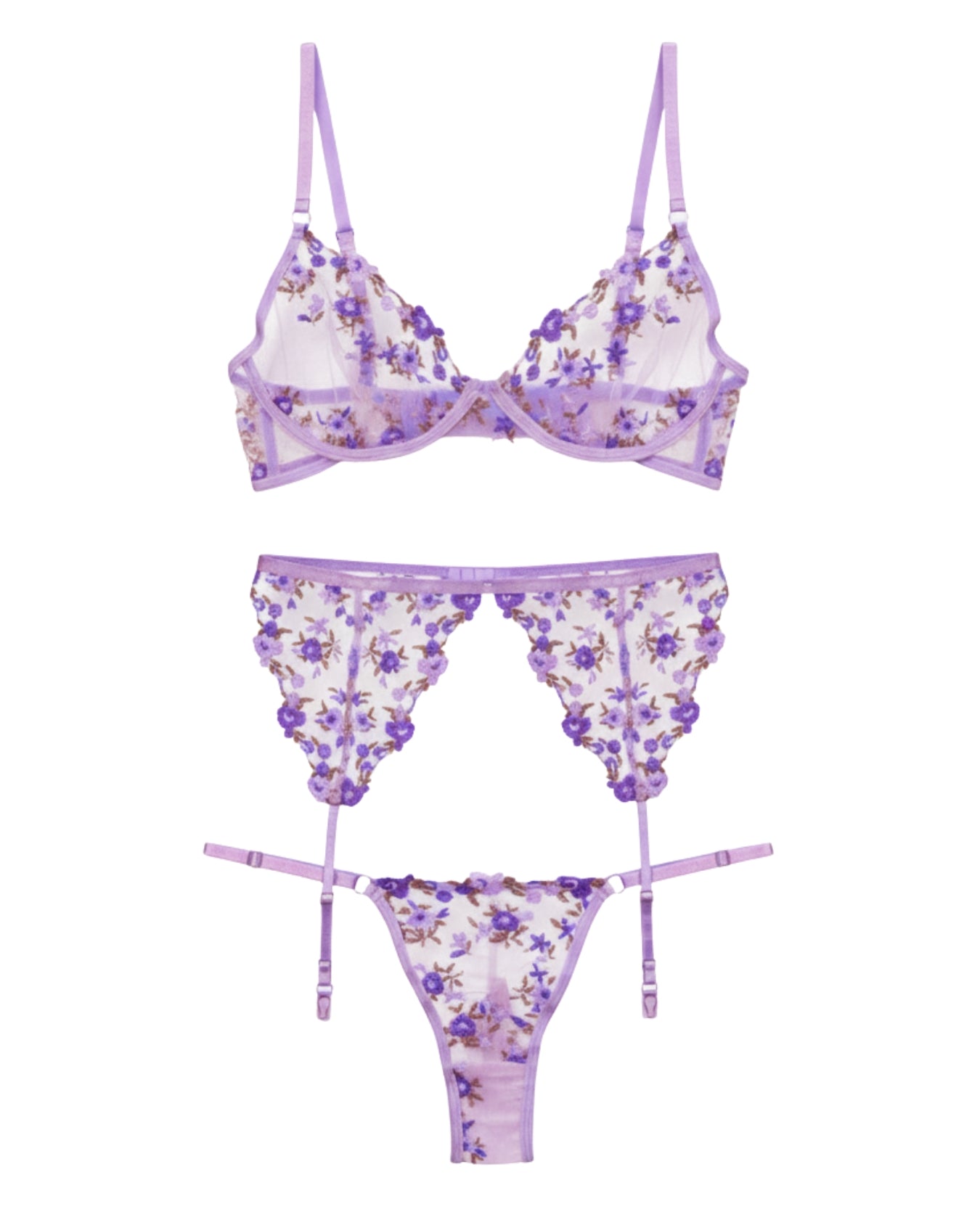 Garter Set - Blossom Muse - Purple