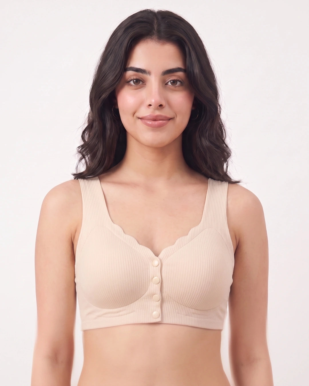 Front-Button Bra - Zova - Skin