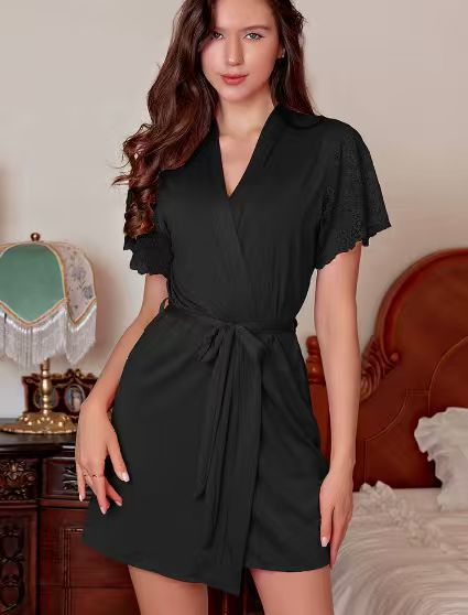 Gown Set - Floraine Silk - Black