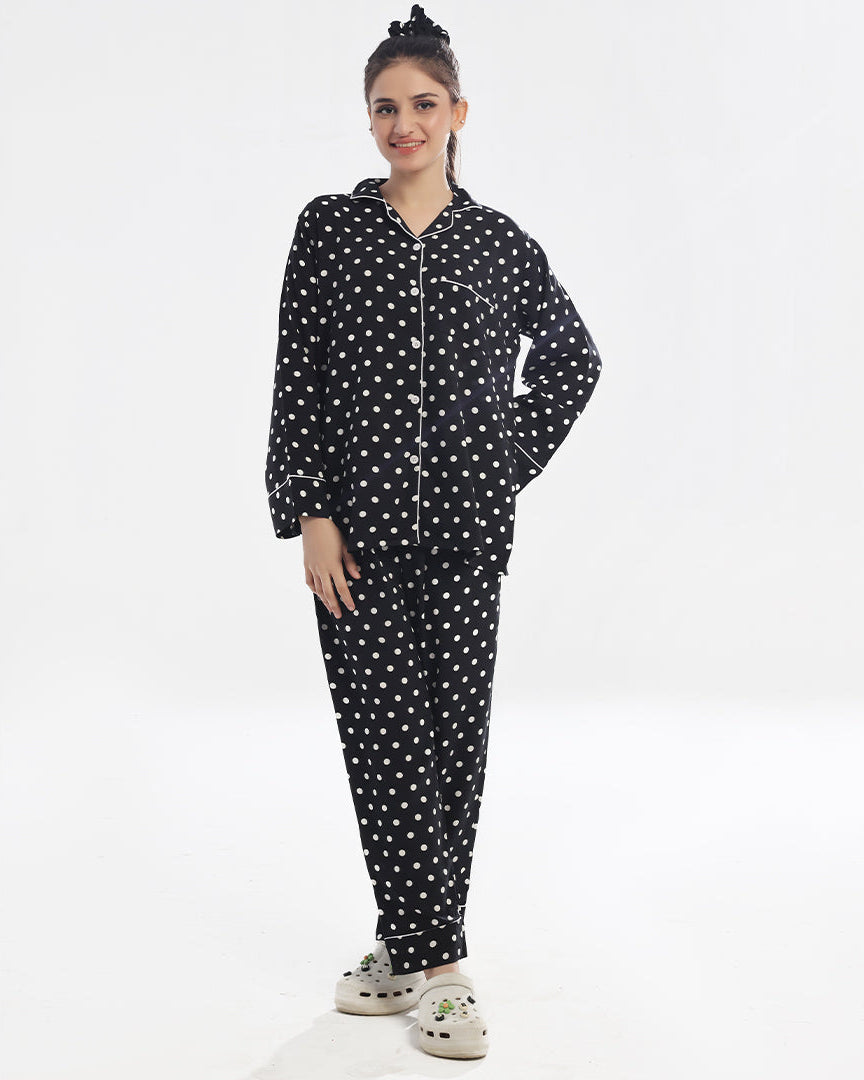 Linen Pajama Suit - Dot Dream