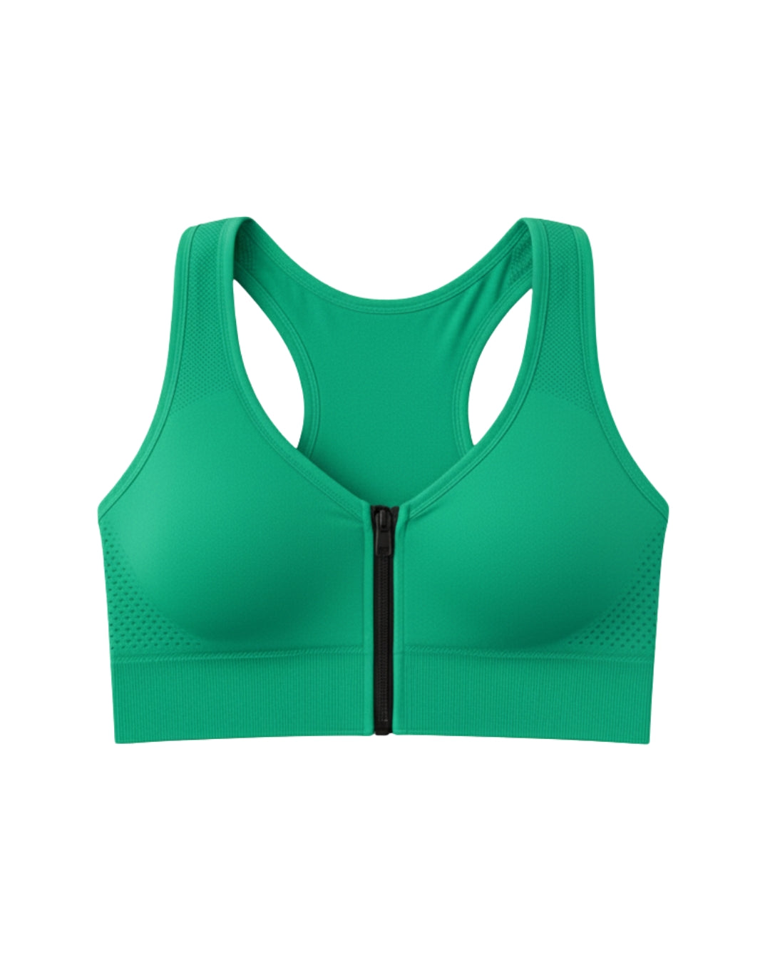 Sylas Zipper Pushup Sports Bra Green