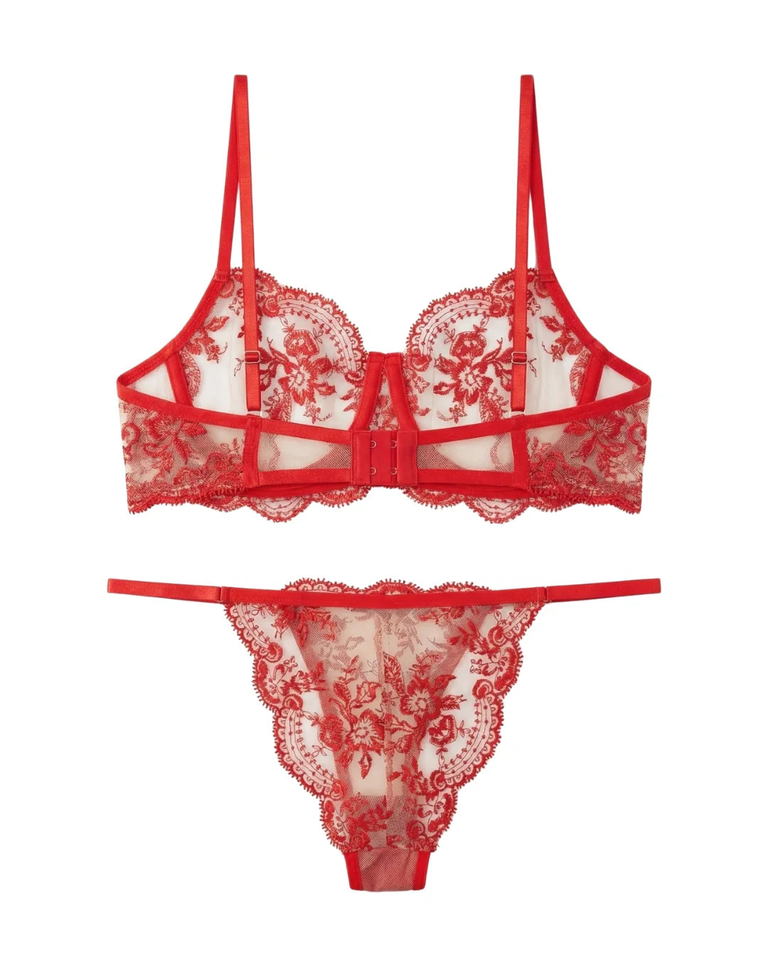 Non Padded Bra Set - Florisse - Red