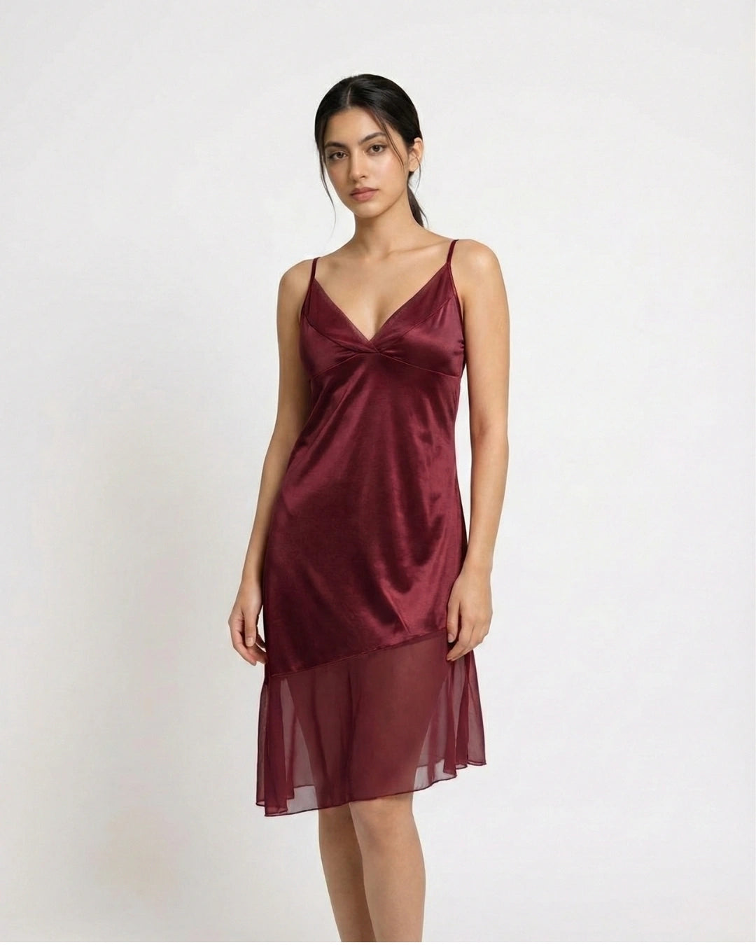 Gown Set - Rinny Silk - Maroon