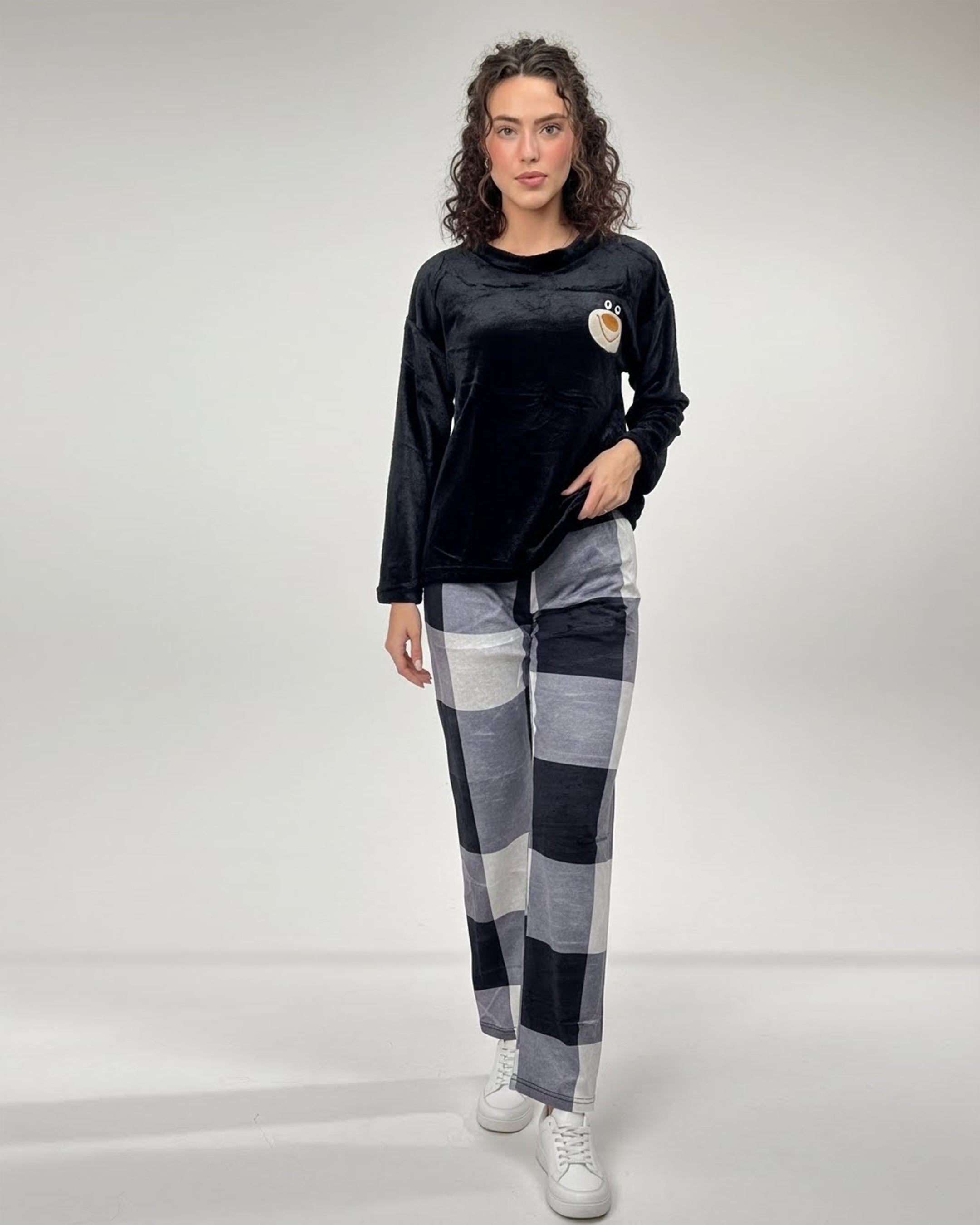 Fleece Pajama Suit - Warm Black