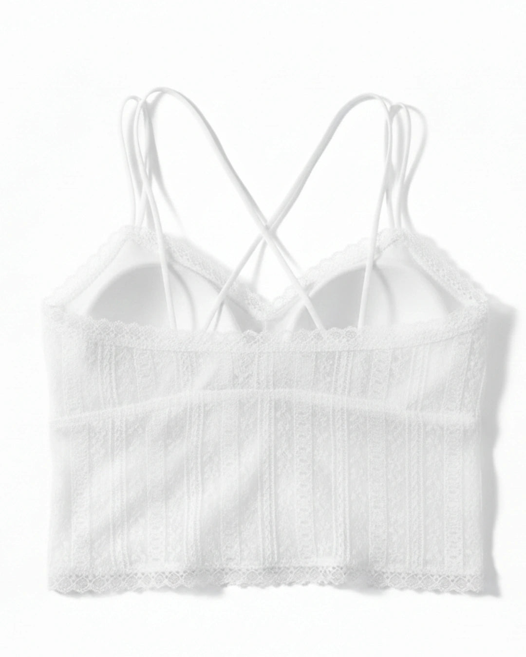 Padded Bralette - Mesh Stride - White