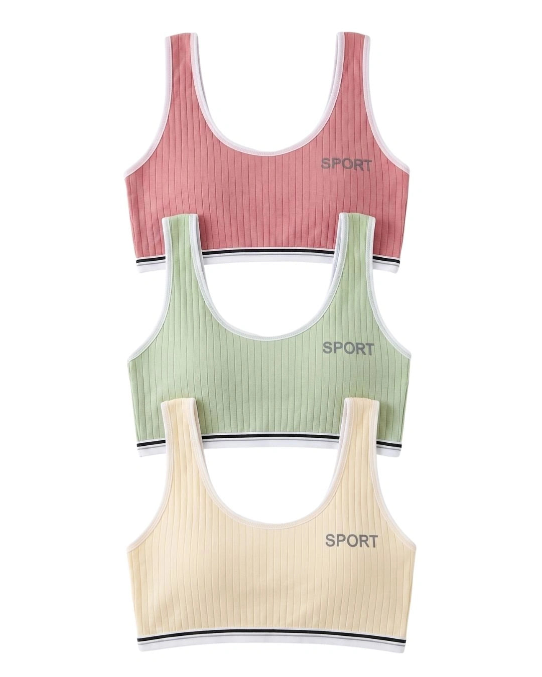 Pack Of 3 Teenage Bra - Stripesport