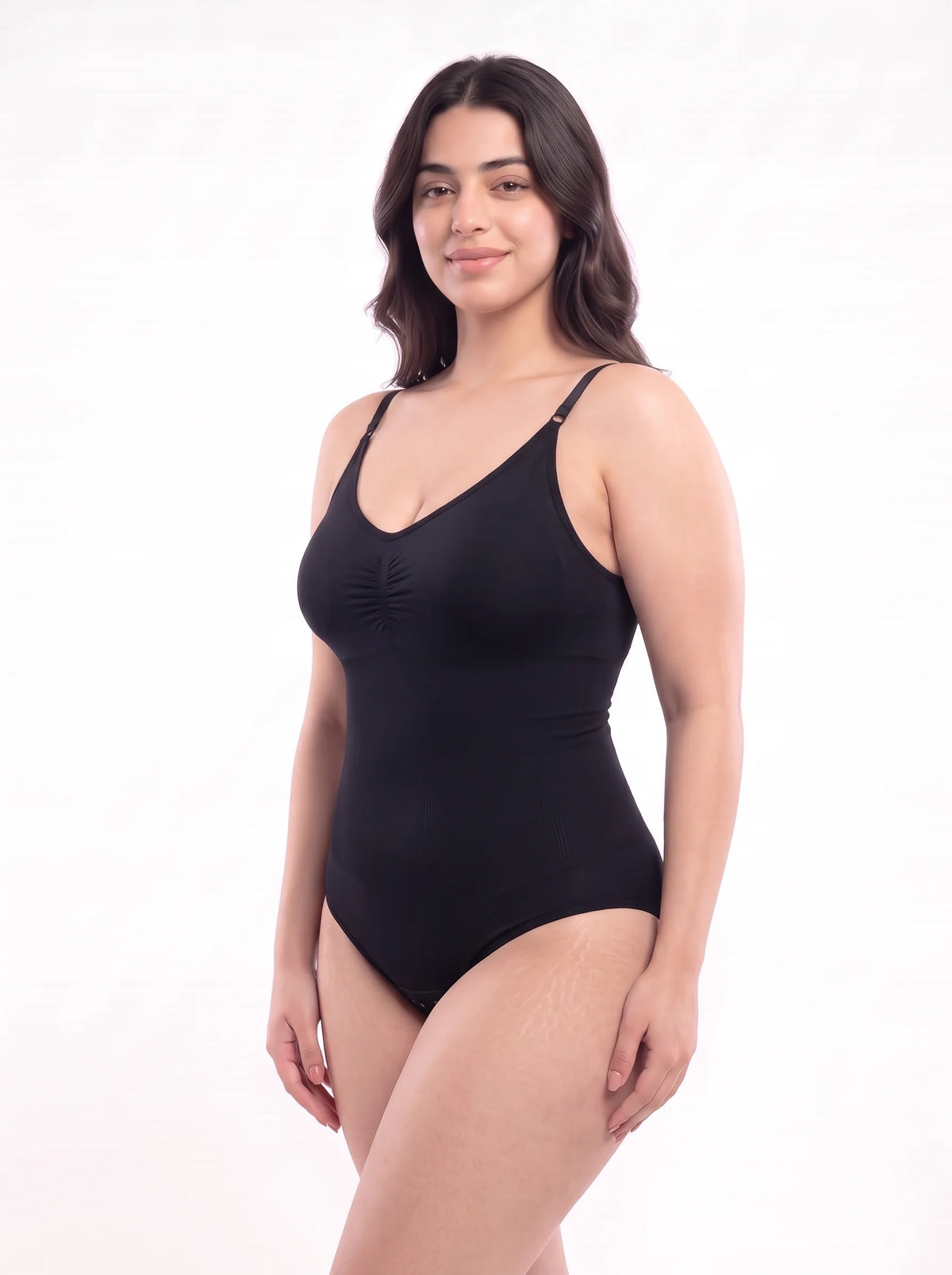 Adjustable Strap Bodysuit Shaper - Black