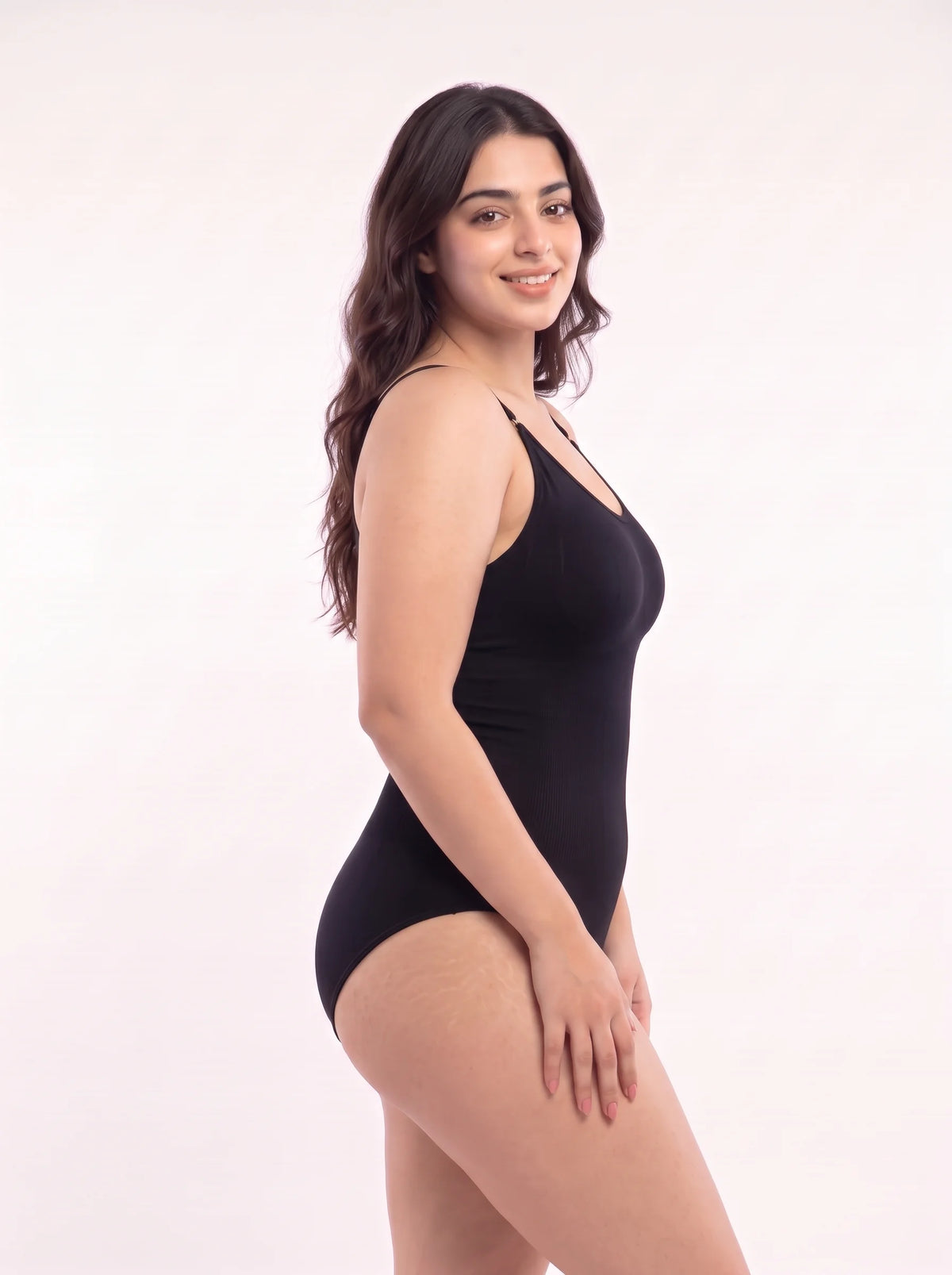 Adjustable Strap Bodysuit Shaper - Black