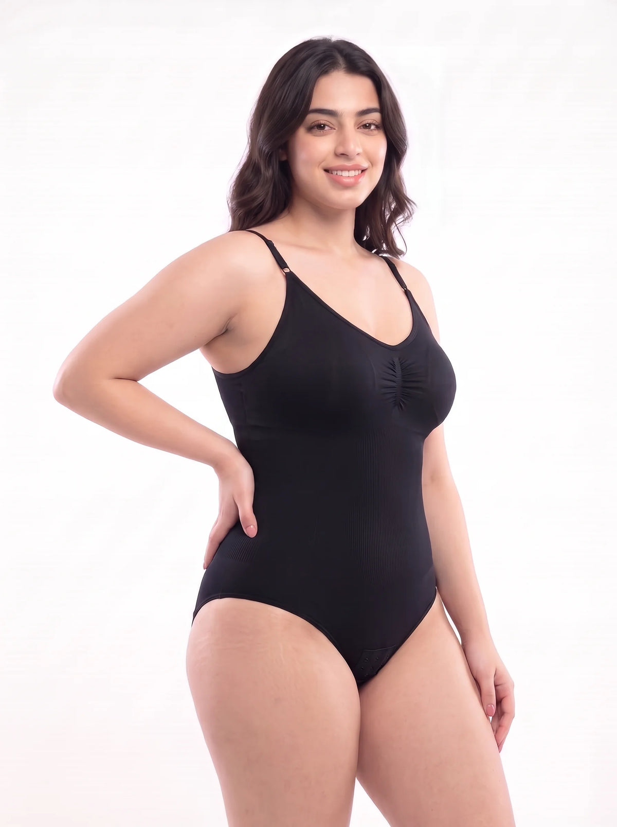 Adjustable Strap Bodysuit Shaper - Black