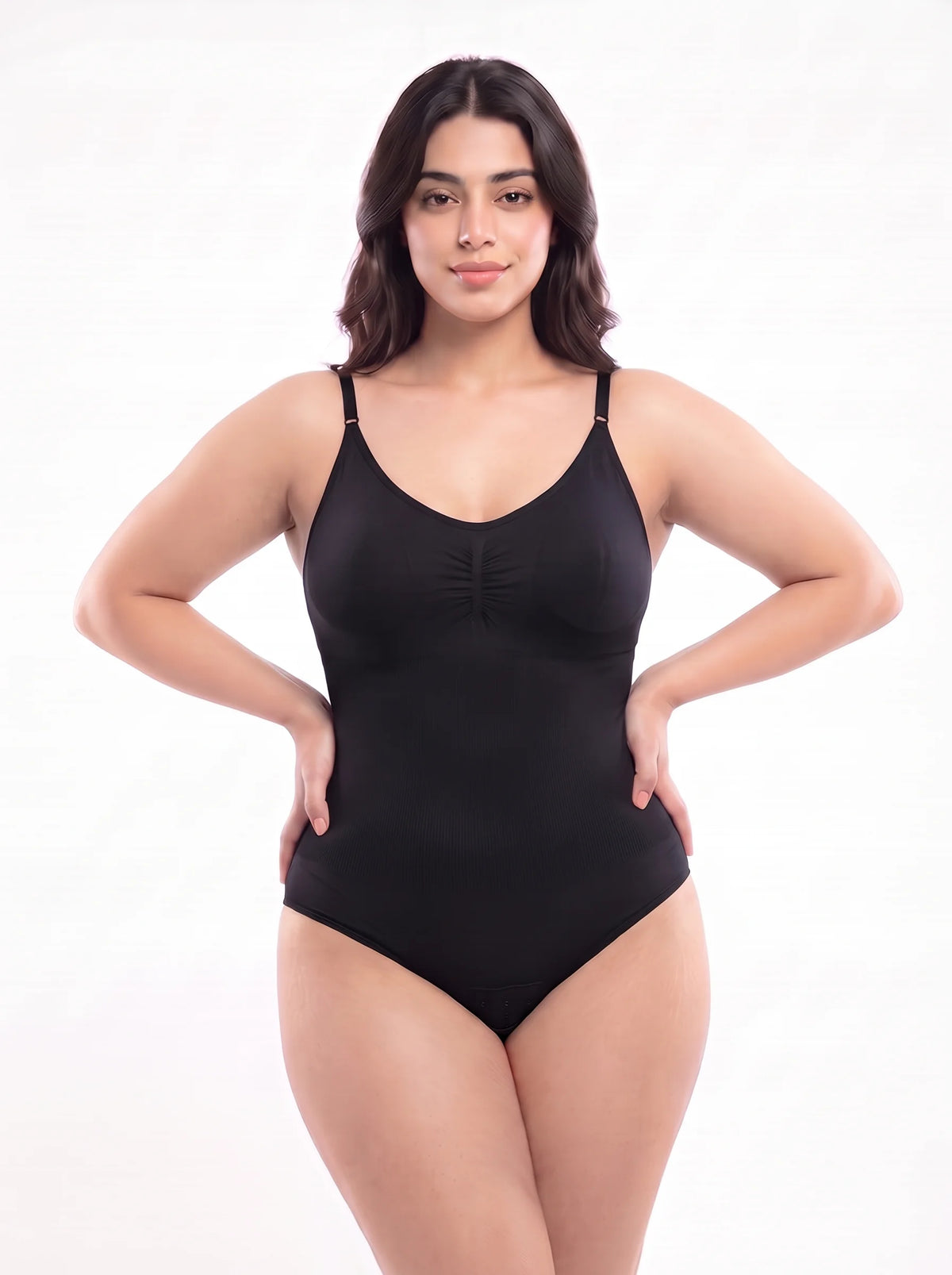 Adjustable Strap Bodysuit Shaper - Black