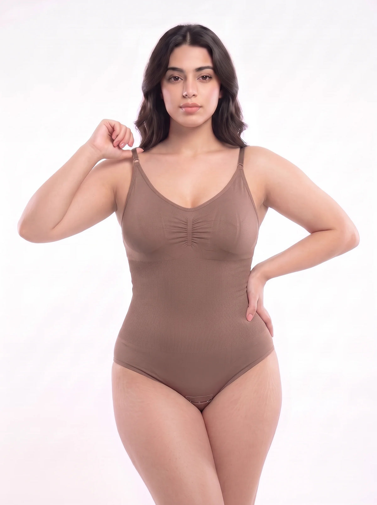 Adjustable Strap Bodysuit Shaper - Dark Skin