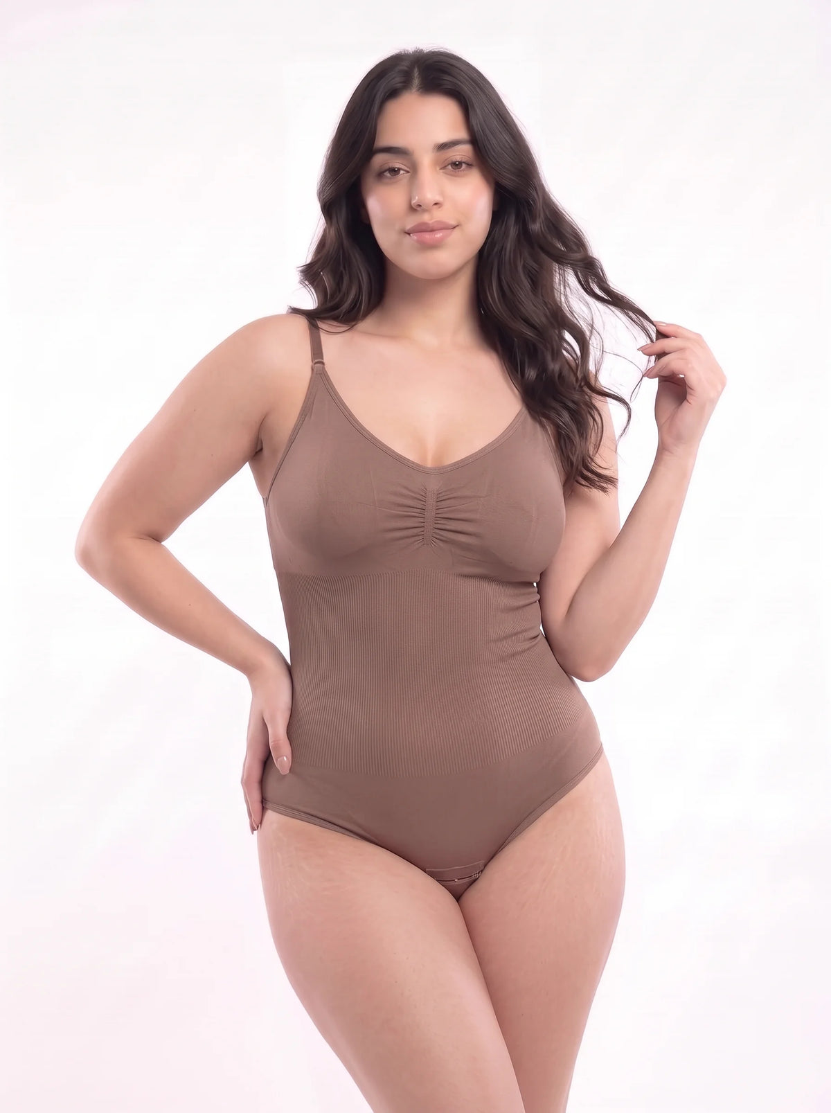 Adjustable Strap Bodysuit Shaper - Dark Skin