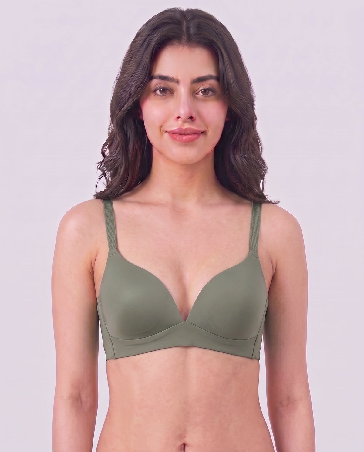 Padded Non Wired T-Shirt Bra - Amaya - Olive