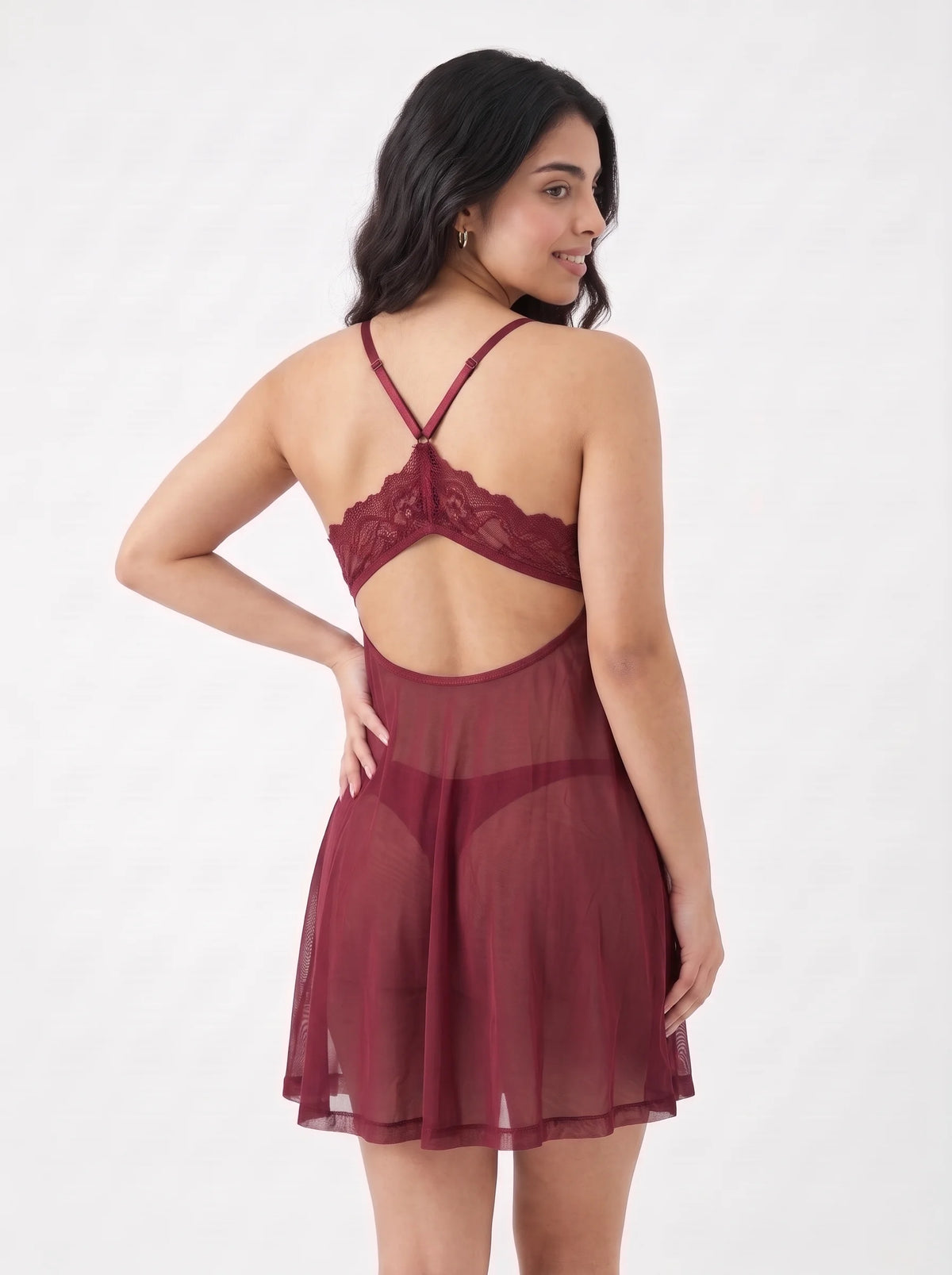 Babydoll Lingerie - Blushy - Maroon