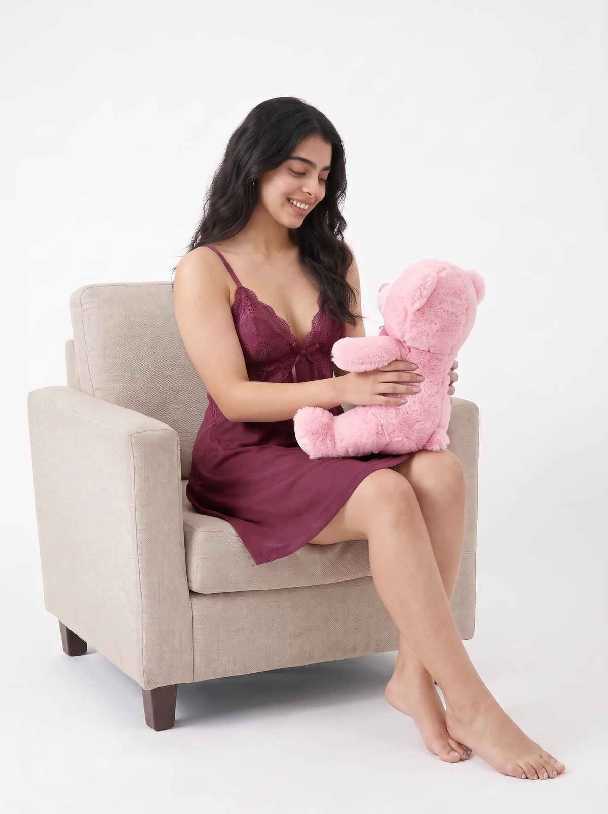 Babydoll Lingerie - Blushy - Maroon