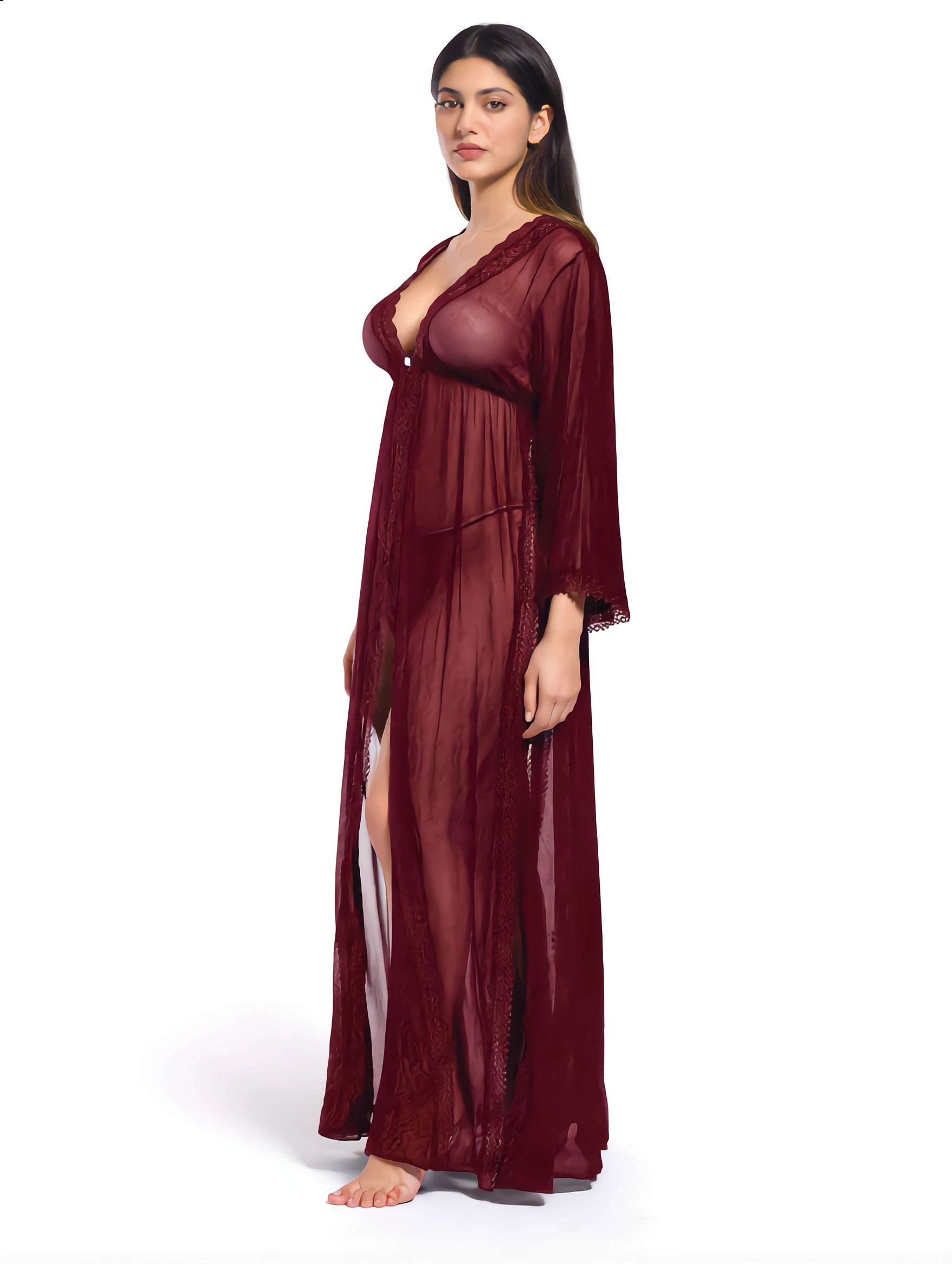Babydoll Lingerie - Zarela - Maroon
