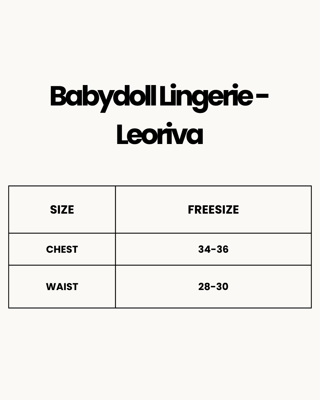 Size Chart for Babydoll Lingerie - Leoriva