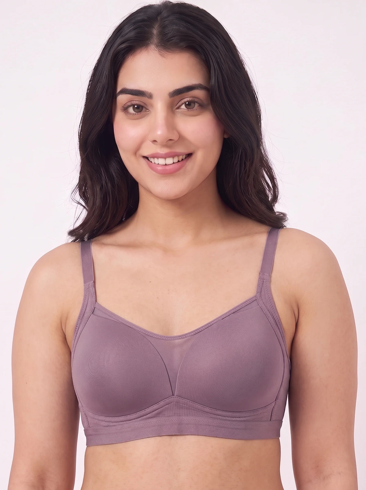 Light Padded Non-Wired T-Shirt Bra - Belle - Light Purple