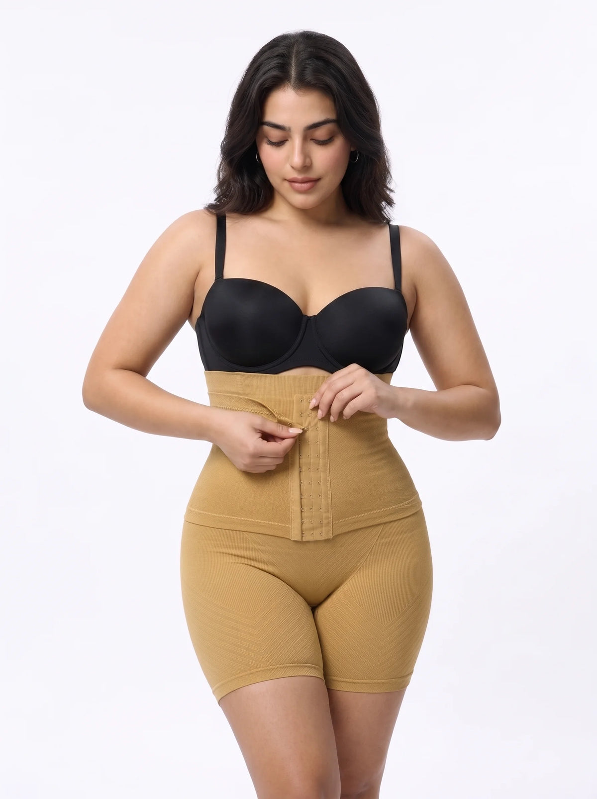 Belly Buckle Half Body High Waist Body Shaper - Skin