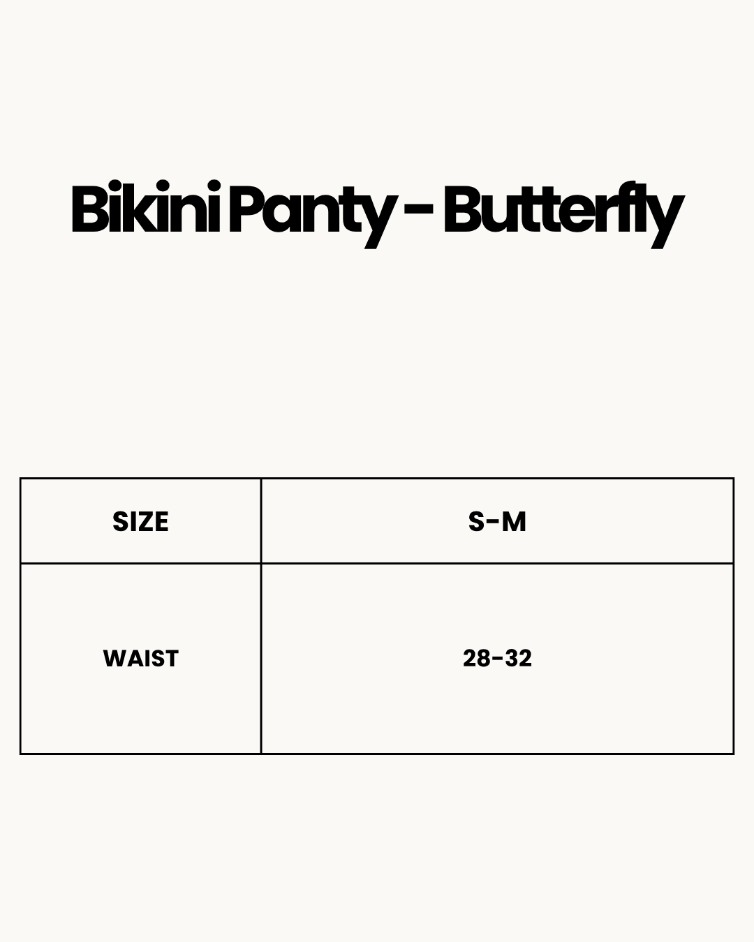 Size Chart for Bikini Panty - Butterfly - Red
