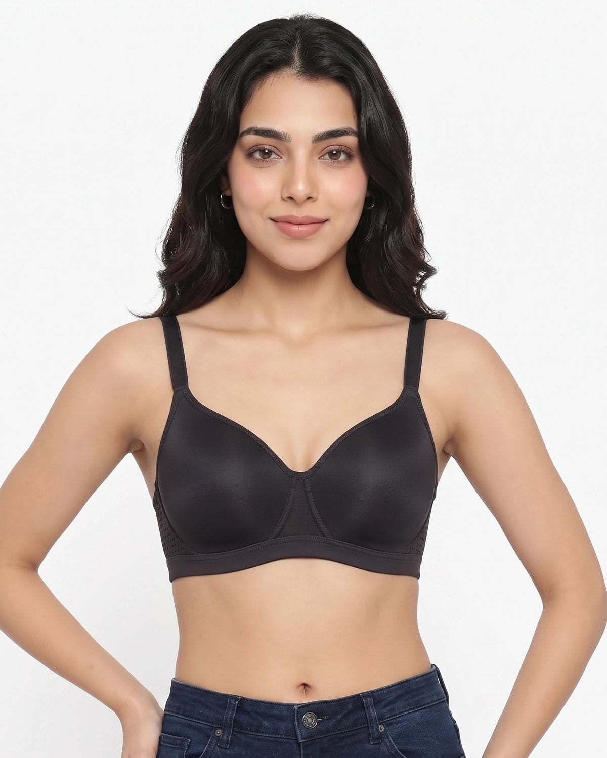 Light Padded T-Shirt Bra - kylie - Black