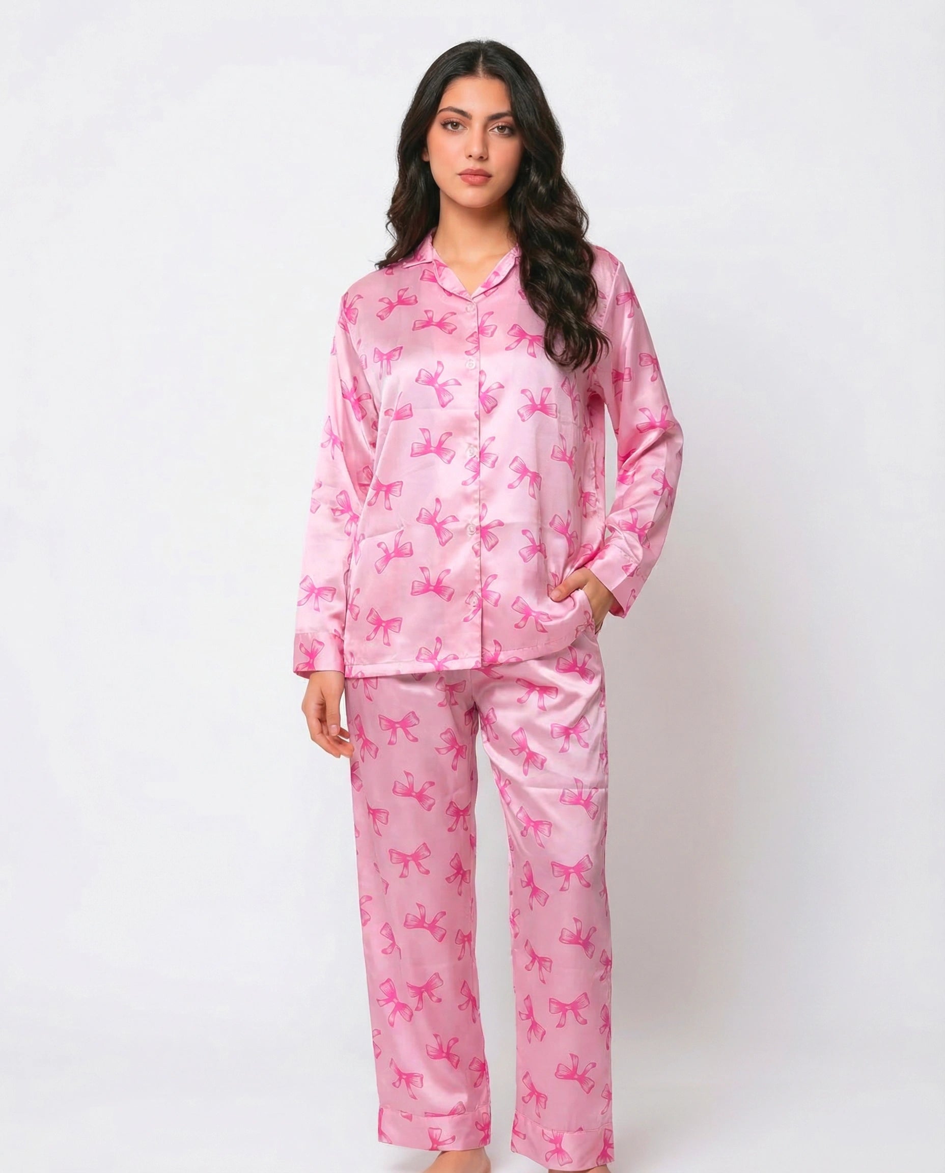 Silk PJ Set- Blush Coquette