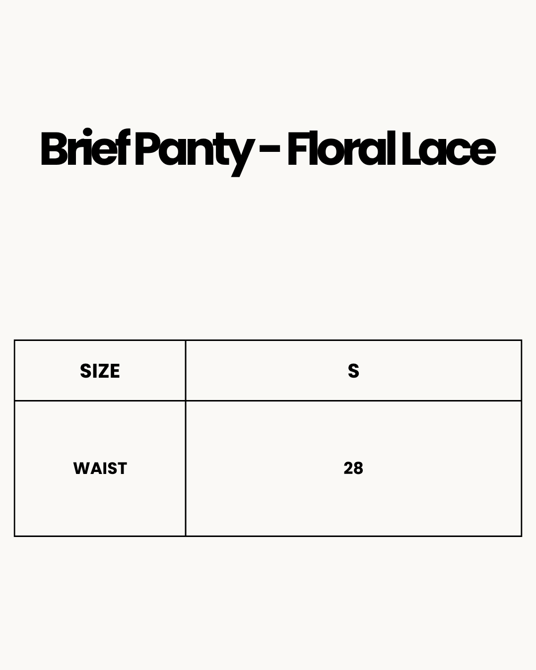 Size Chart for Brief Panty - Floral Lace - Red