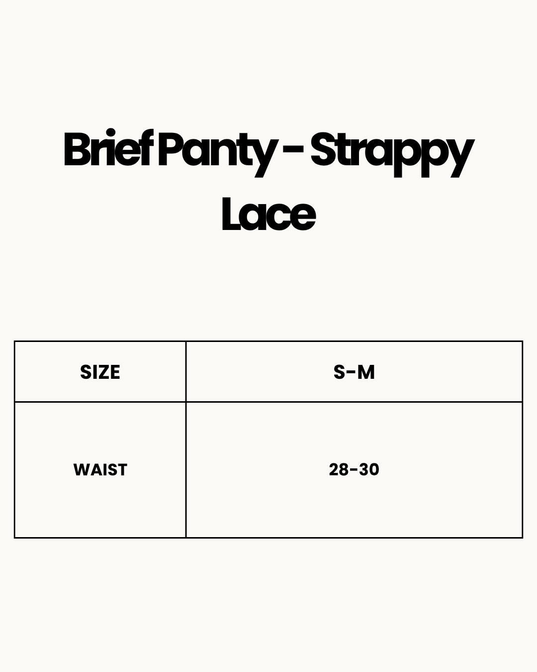 Size Chart for Brief Panty - Strappy Lace - Red