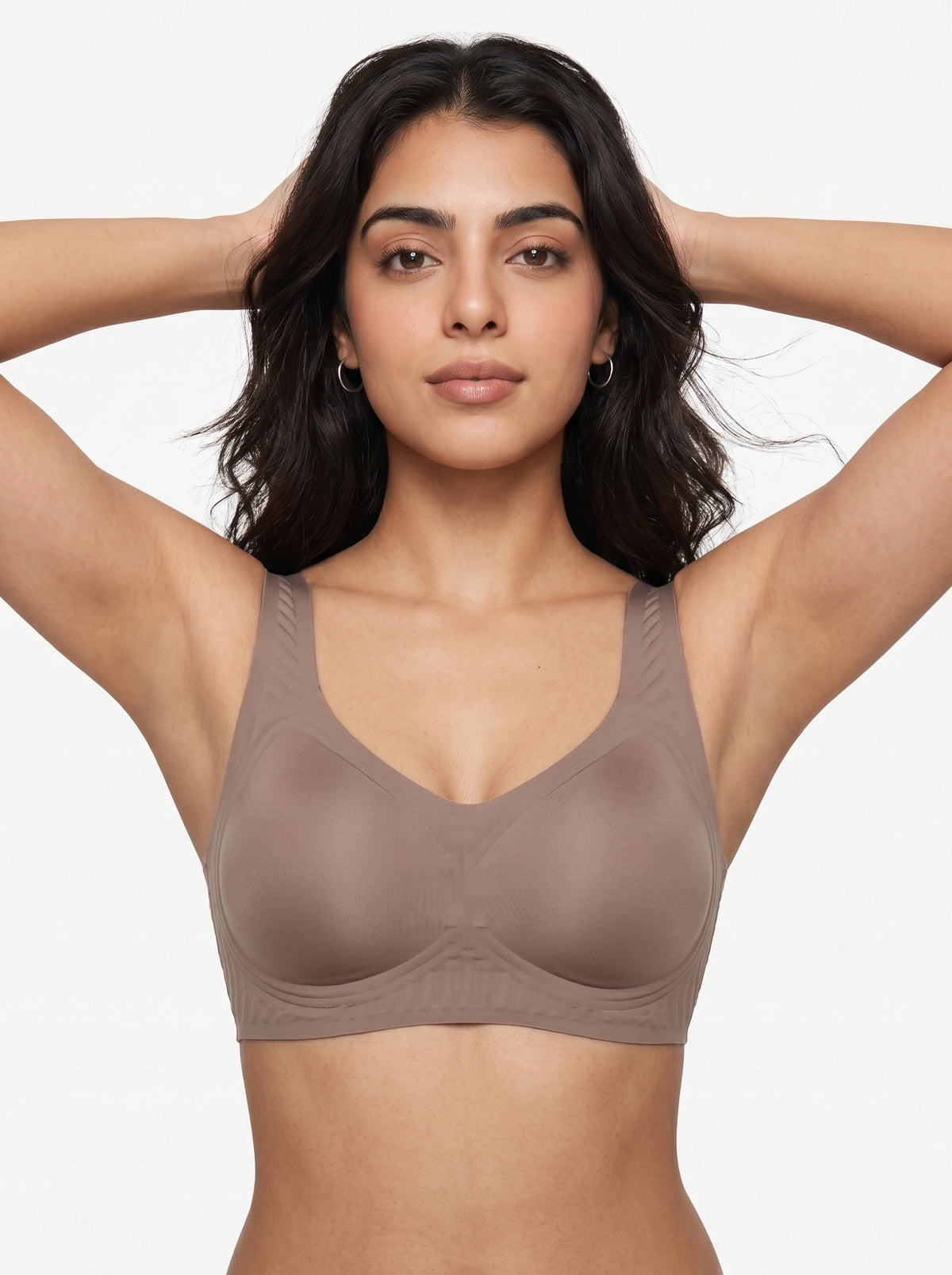 Seamless Padded Bra - Aira - Light Brown