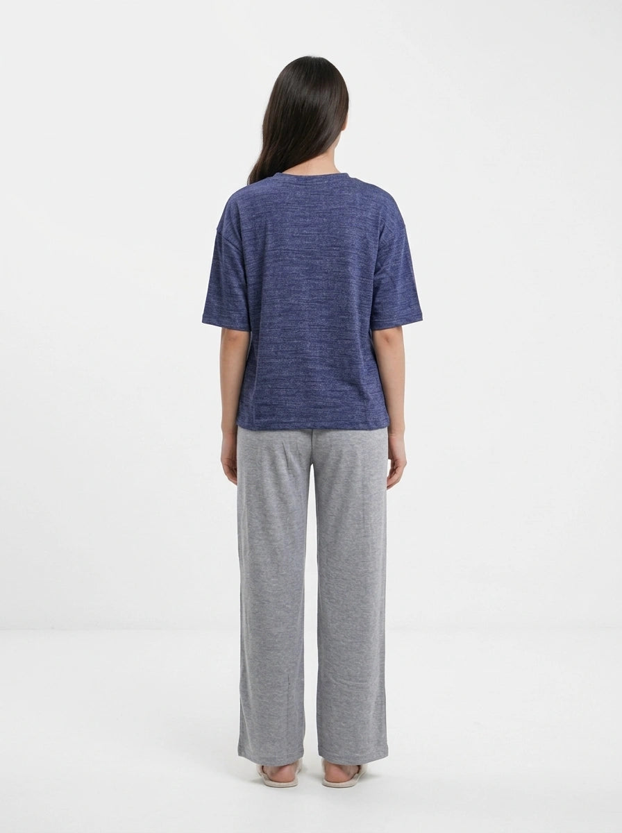 Cotton PJ Set - Casual Comfort - Blue