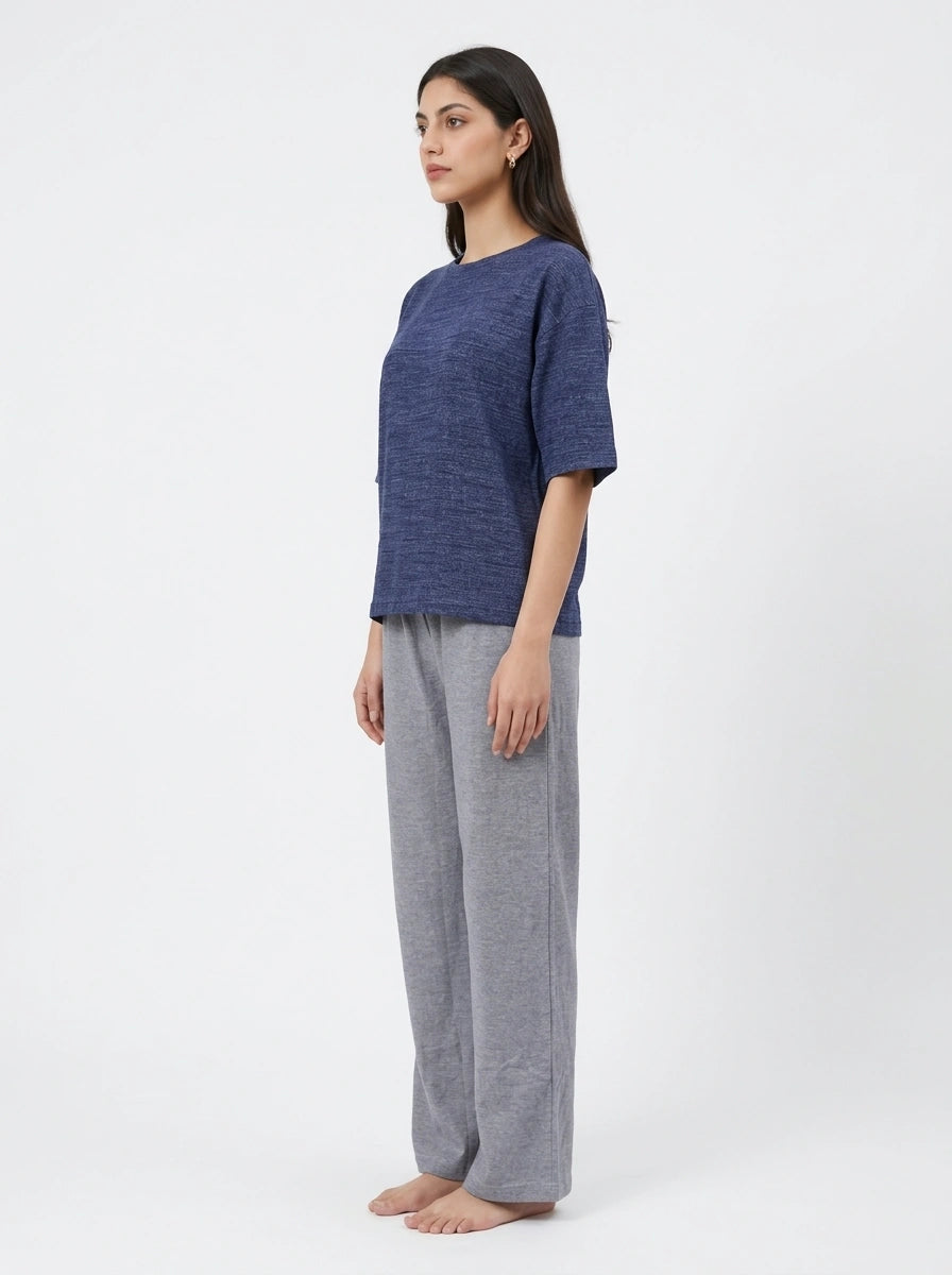 Cotton PJ Set - Casual Comfort - Blue