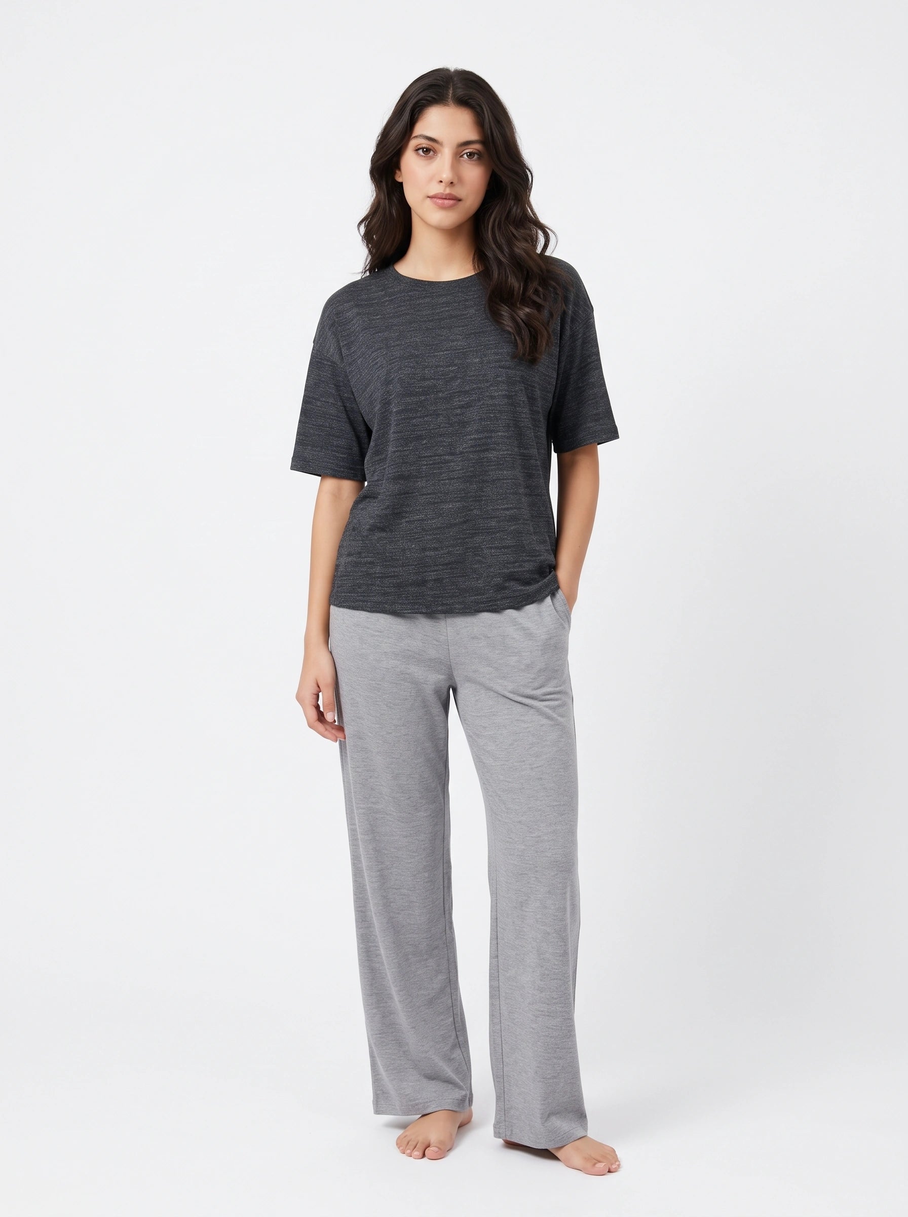 Cotton PJ Set - Casual Comfort - Black