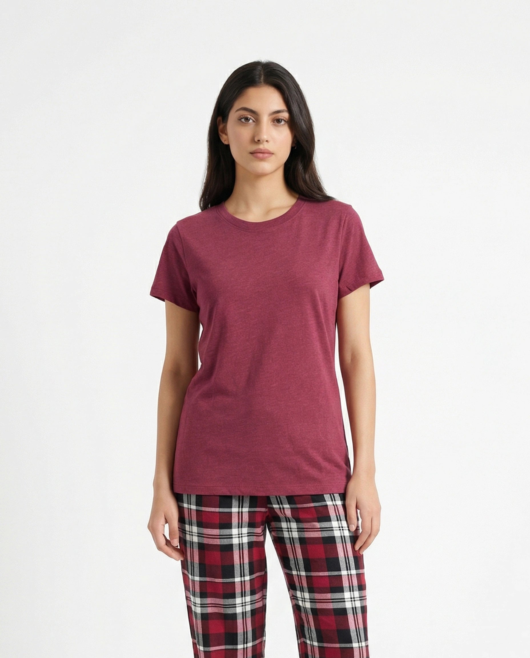 Cotton PJ Set - Check Nest - Red