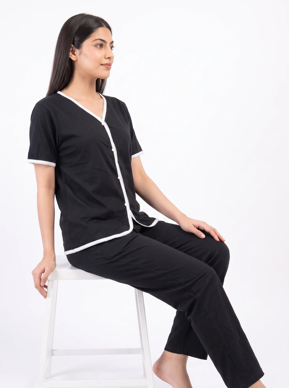 Cotton PJ Set - Classic - Black