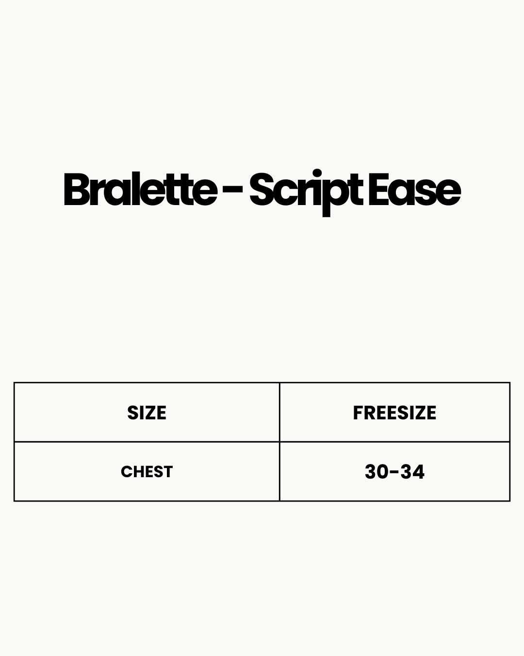 Size Chart for Bralette - Script Ease