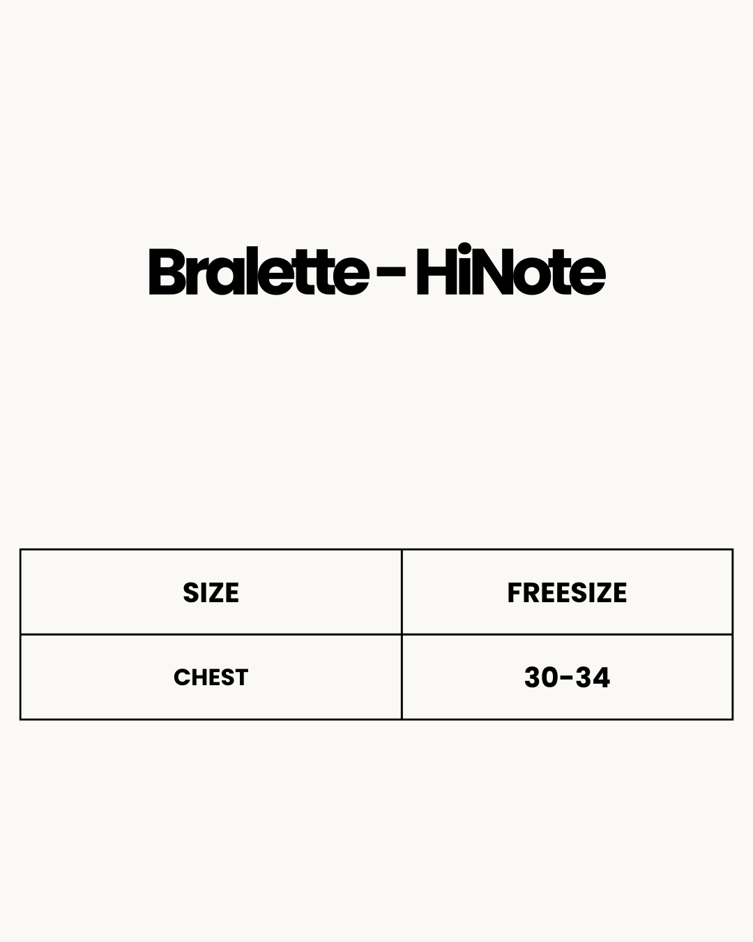 Size Chart for Bralette - HiNote