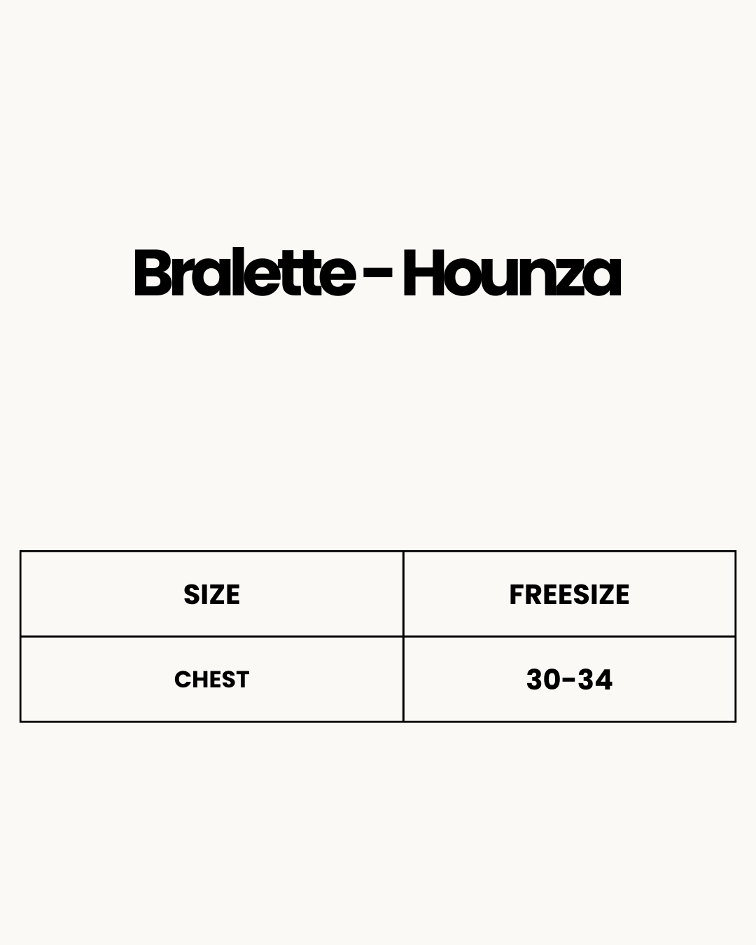 Size Chart for Bralette - Hounza