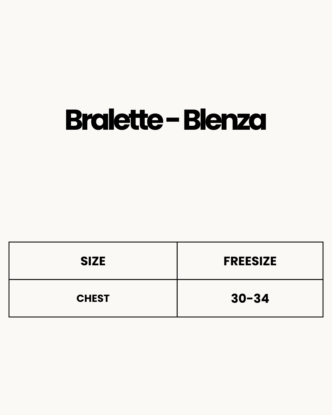 Size Chart for Bralette - Blenza