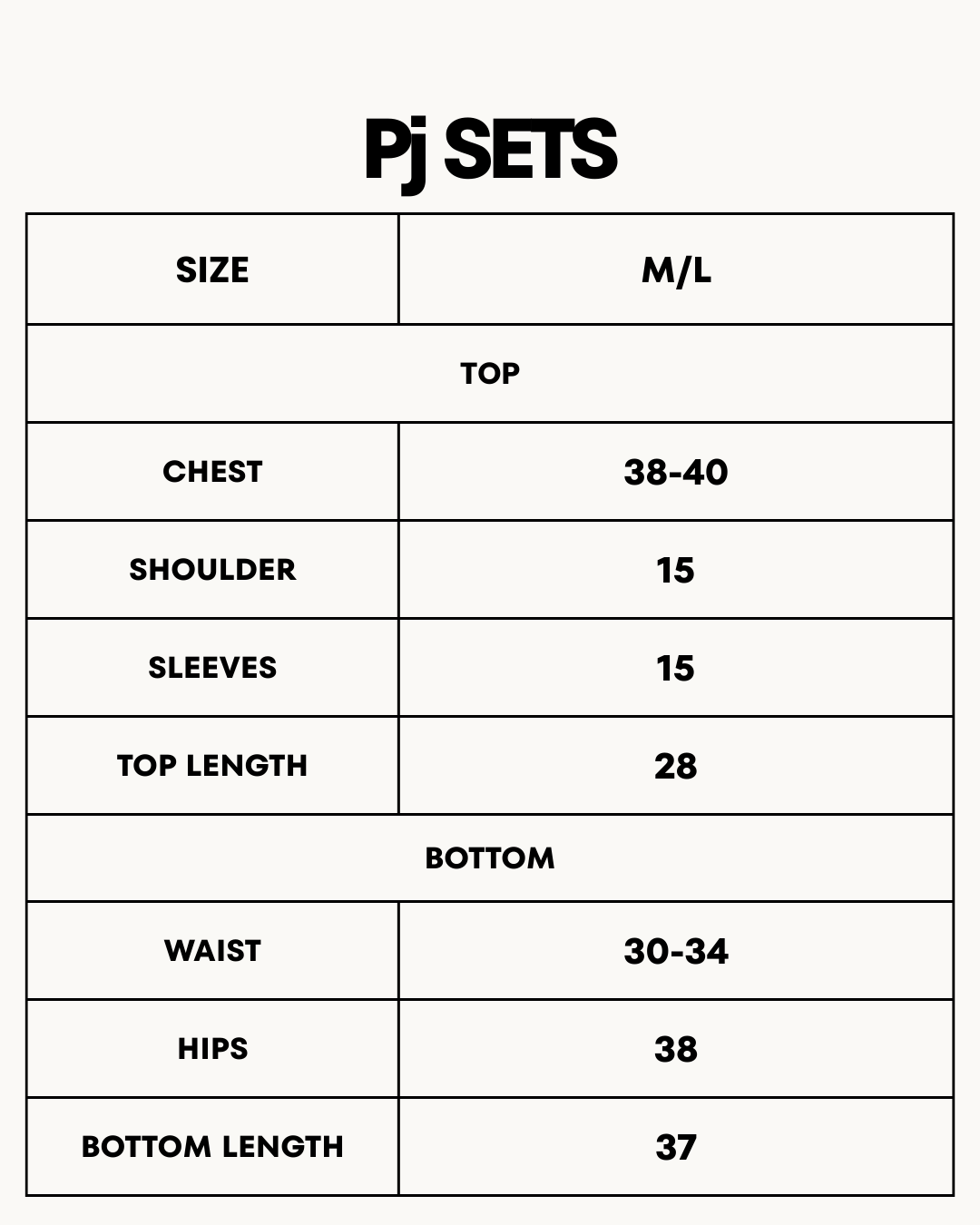 Size Chart for Silk PJ Set - Silk Lounge - Champagne