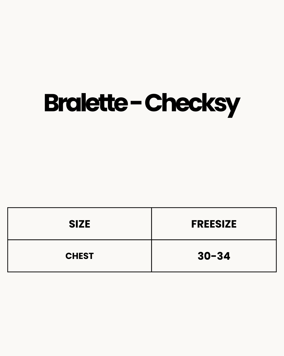 Size Chart for Bralette - Checksy