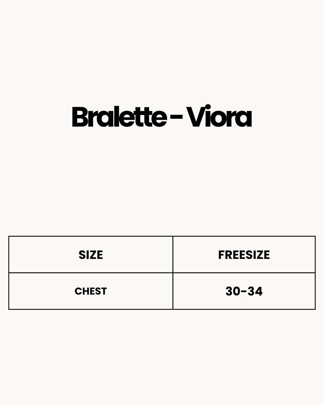 Size Chart for Bralette - Viora White