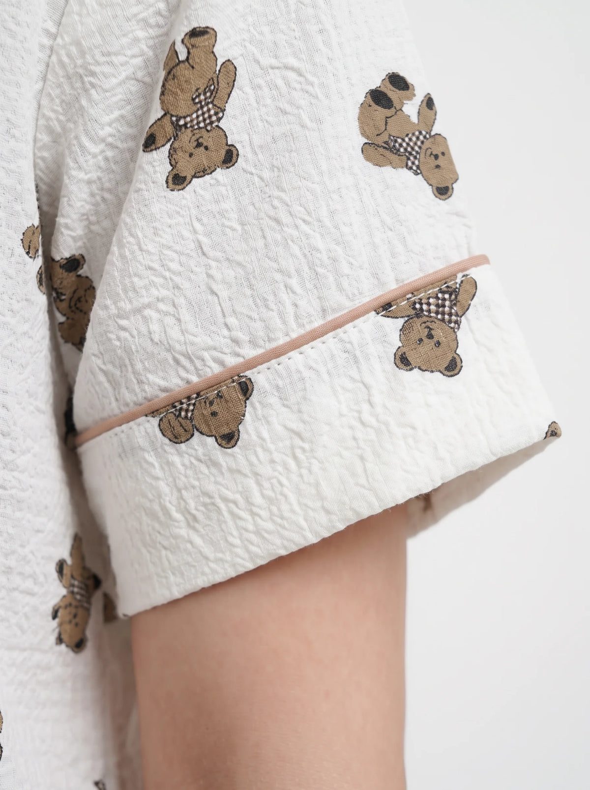 Summer Crinkled PJ Set - Cozy Bear