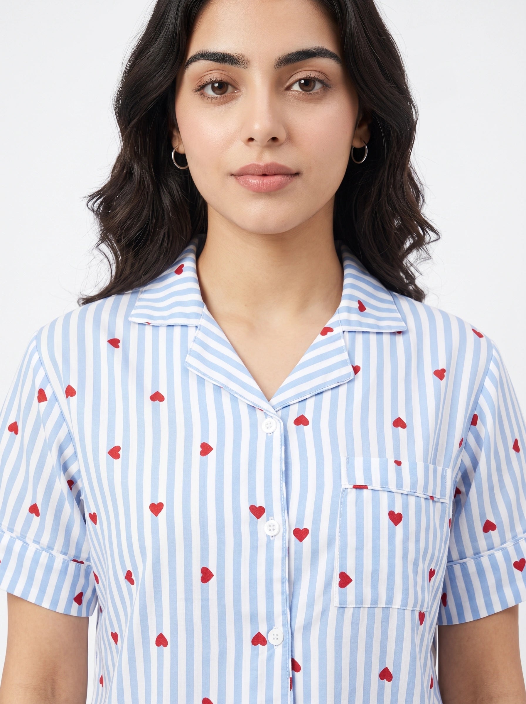 Linen Pj Set - Love Stripe