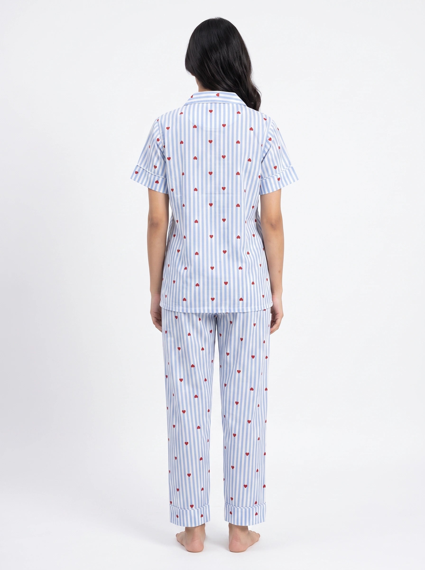Linen Pj Set - Love Stripe